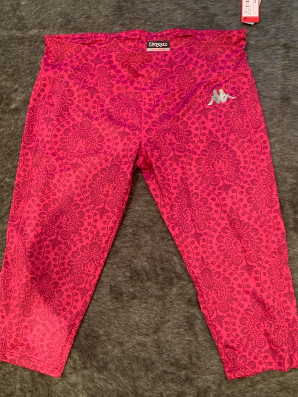 Kappa Women Pink Patterned Athletic Capri Leggings